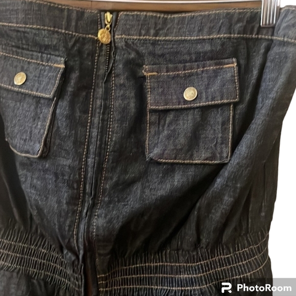 Baby Phat Strapless Denim Cargo Jumpsuit Size 13/15 - Picture 4 of 9